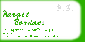 margit bordacs business card